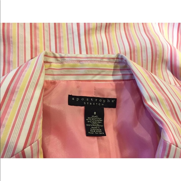 Apostrophe Blazer Multicolor Lined Stretch Sz 8 - Picture 8 of 8